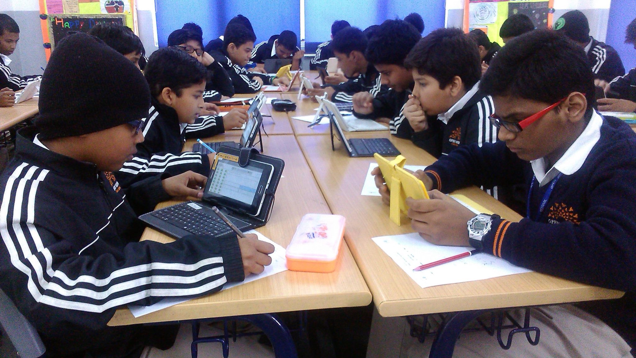 Students participating in LiveOlympiad